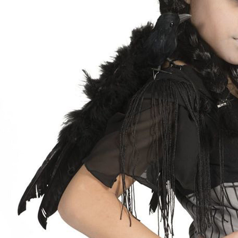 Engelsflügel für Kinder 33 x 34 cm | Schwarz - Federn