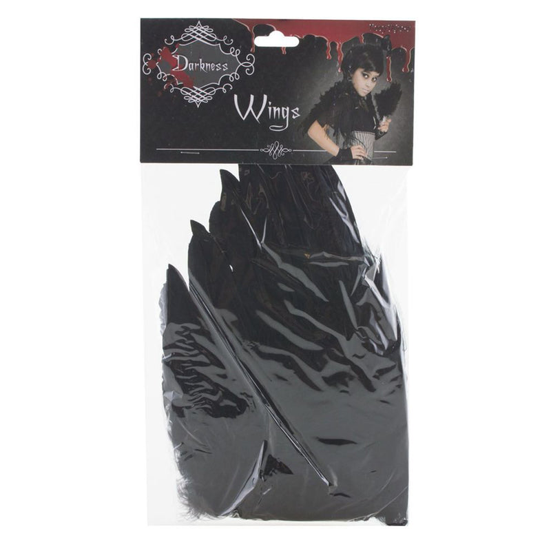 Engelsflügel für Kinder 33 x 34 cm | Schwarz - Federn