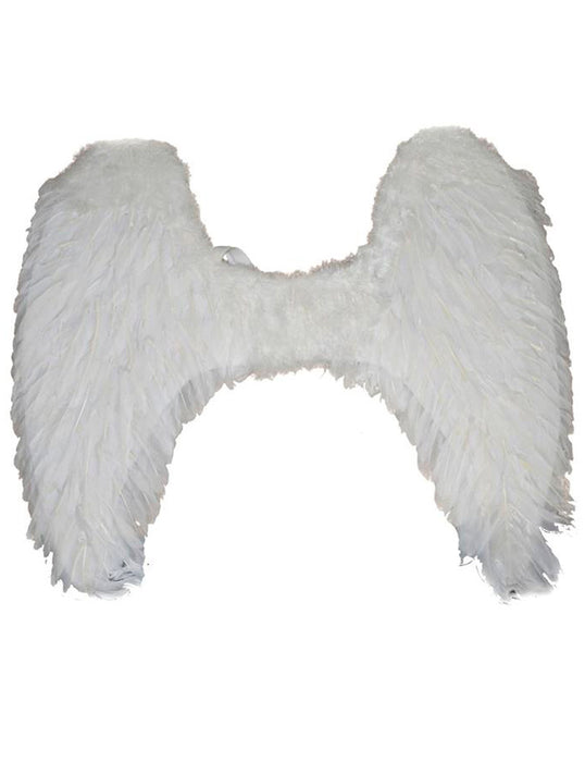 Engelsflügel aus Federn - 70 x 65 cm | Farbwahl zum Engelskostüm Teufel Karneval