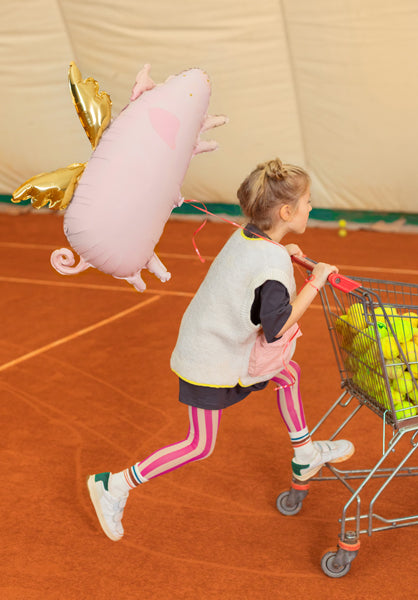 Shape Folienballon "Schweinchen" Rosa Gold | 72x46cm
