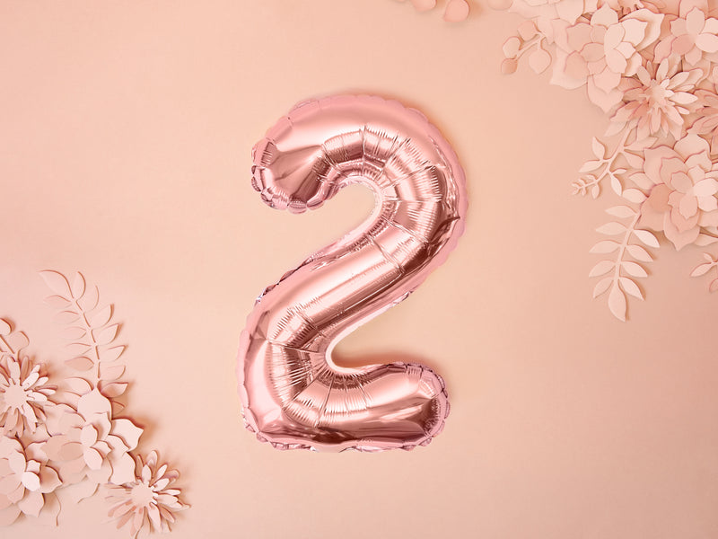 ABCBallonzahl ca. 35cm #2 Rosegold