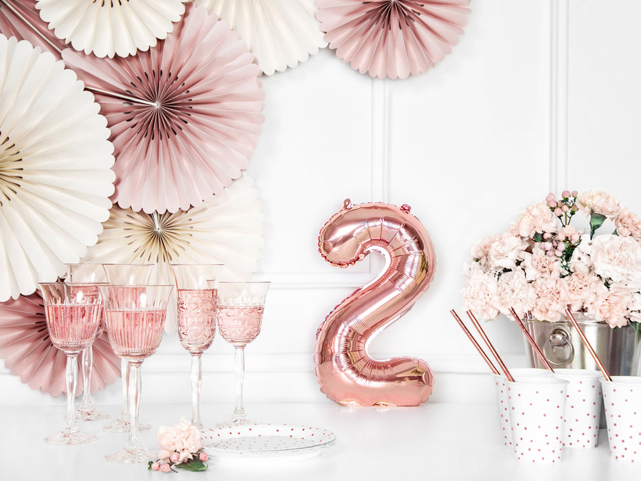 ABCBallonzahl ca. 35cm #2 Rosegold