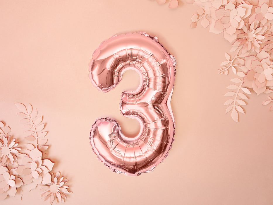 ABCBallonzahl ca. 35cm #3 Rosegold