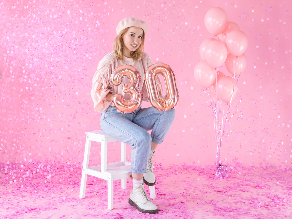 ABCBallonzahl ca. 35cm #3 Rosegold