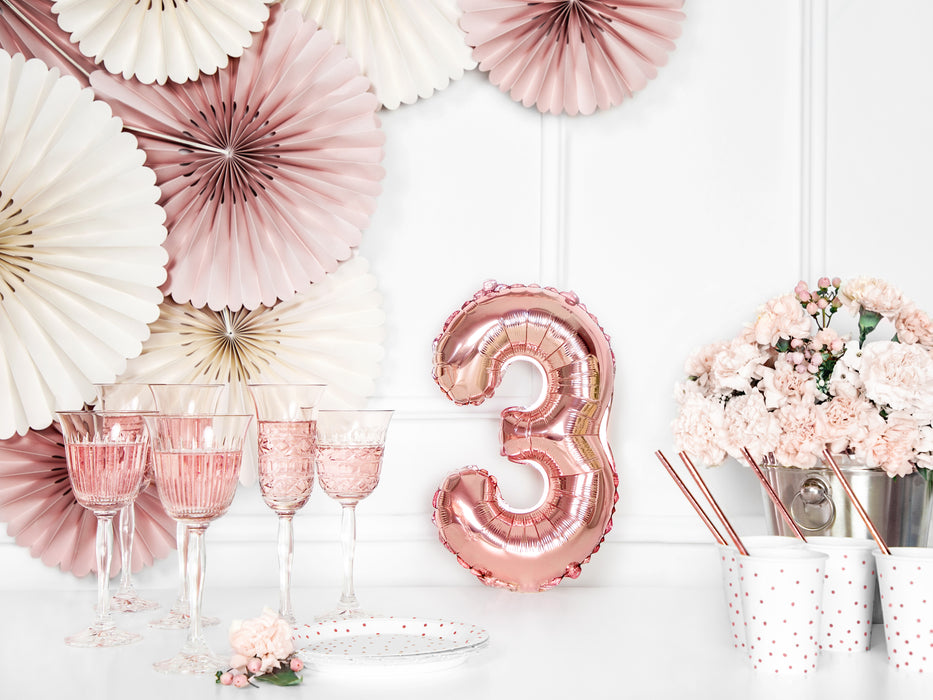 ABCBallonzahl ca. 35cm #3 Rosegold