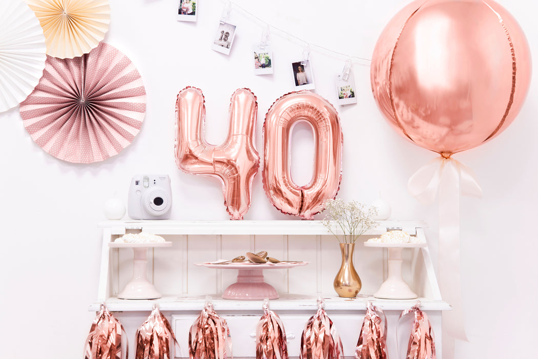ABCBallonzahl ca. 35cm #4 Rosegold