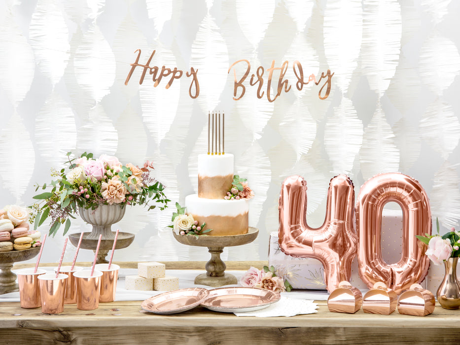 ABCBallonzahl ca. 35cm #4 Rosegold