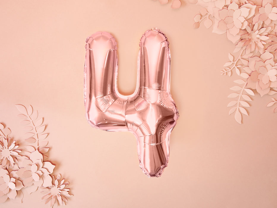 ABCBallonzahl ca. 35cm #4 Rosegold