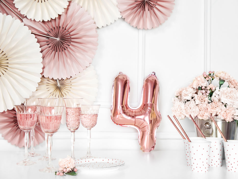 ABCBallonzahl ca. 35cm #4 Rosegold