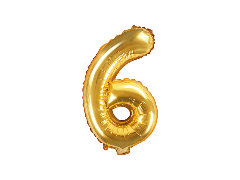 ABCBallonzahl ca. 35cm #6 Gold