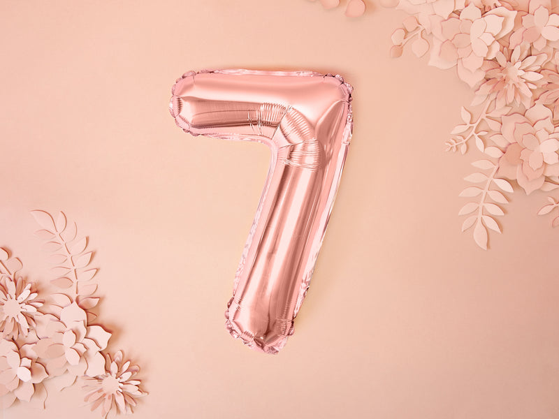 ABCBallonzahl ca. 35cm #7 Rosegold