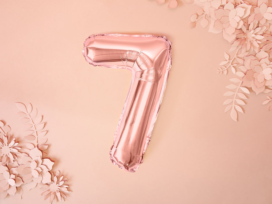ABCBallonzahl ca. 35cm #7 Rosegold