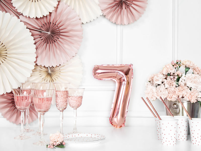 ABCBallonzahl ca. 35cm #7 Rosegold