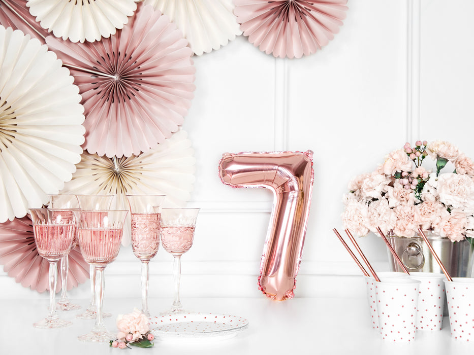 ABCBallonzahl ca. 35cm #7 Rosegold