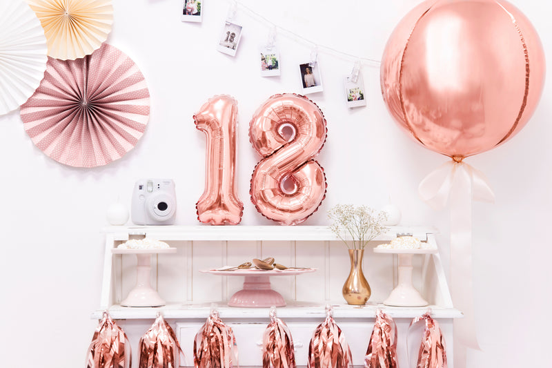 ABCBallonzahl ca. 35cm #8 Rosegold