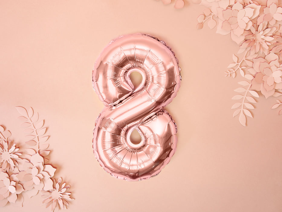 ABCBallonzahl ca. 35cm #8 Rosegold