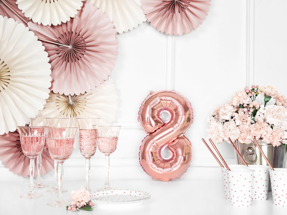 ABCBallonzahl ca. 35cm #8 Rosegold