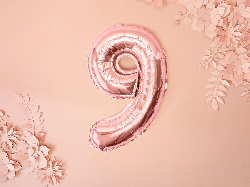 ABCBallonzahl ca. 35cm #9 Rosegold