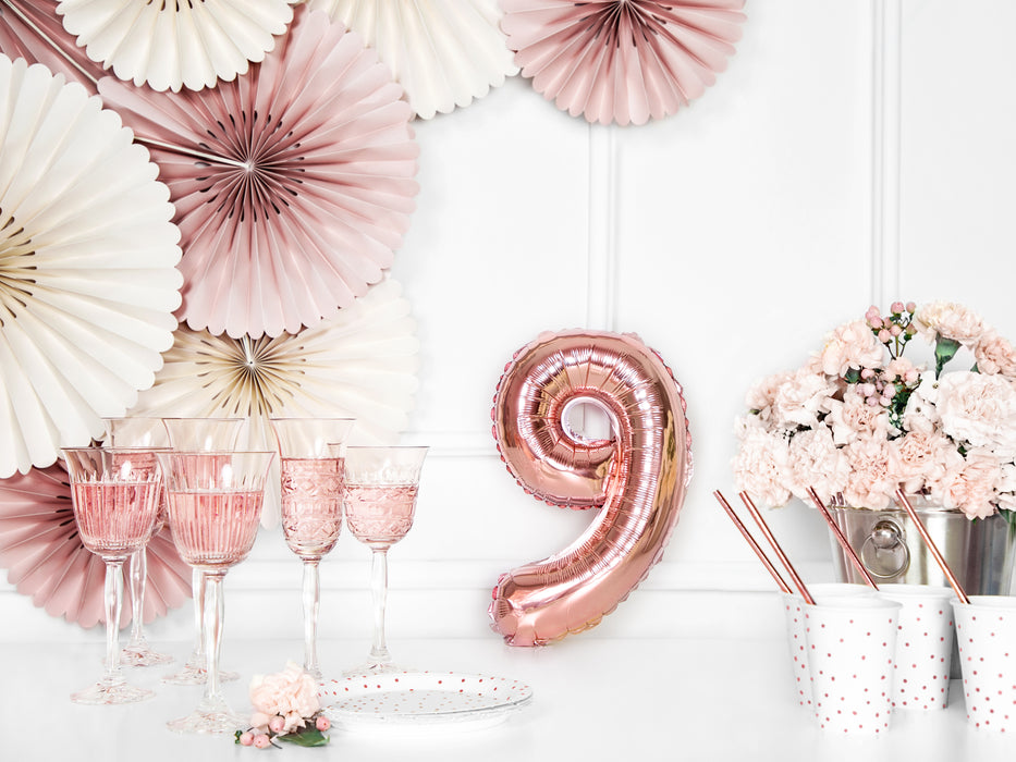 ABCBallonzahl ca. 35cm #9 Rosegold