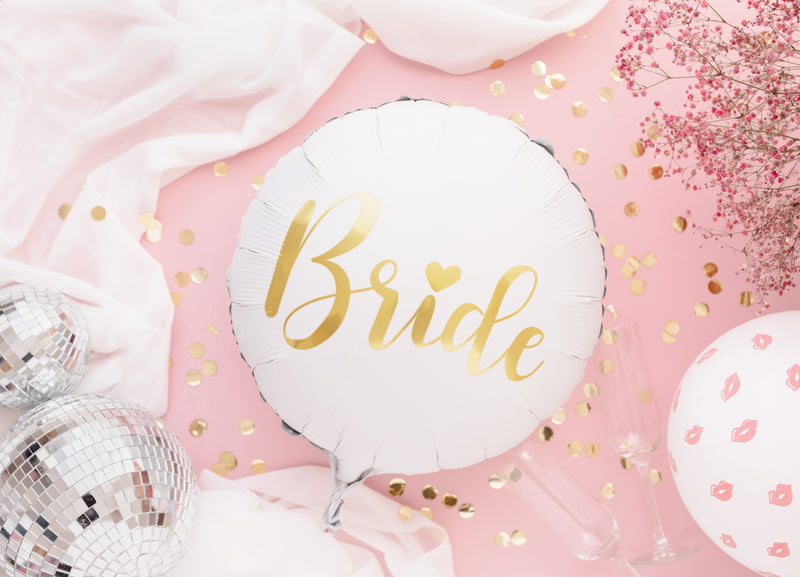 18"/Ø45cm Folienballon "Bride" Hochzeit | Weiß