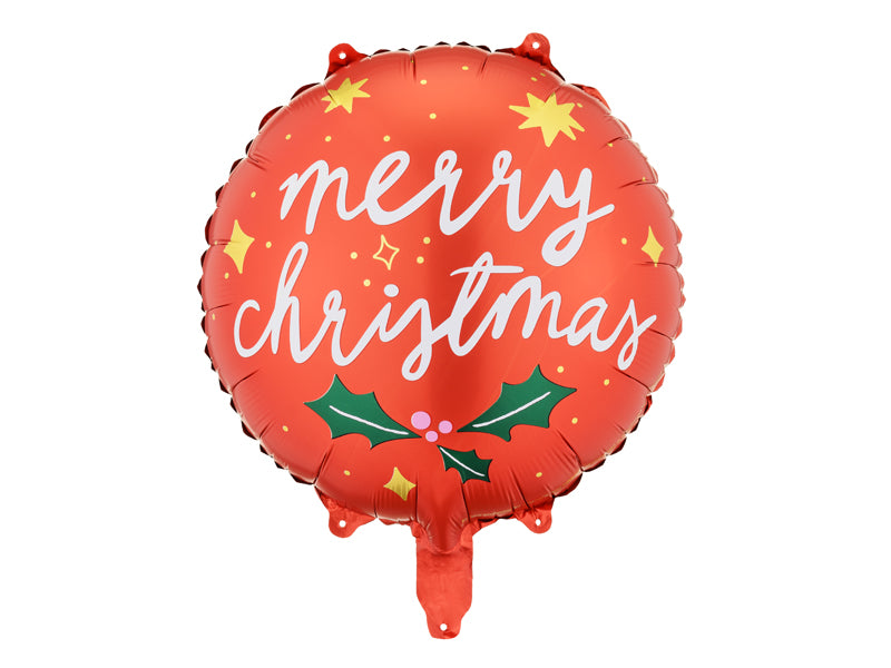 ABC18 Folienballon "Merry Christmas" | Ø 45 cm Rot