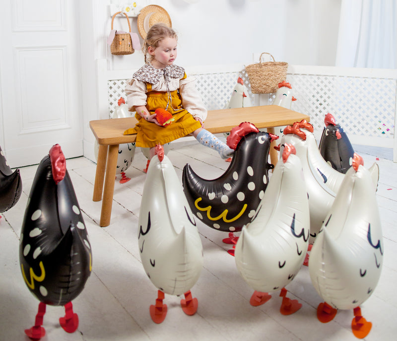 Airwalker Folienballon "Huhn" 48x60cm | Weiß