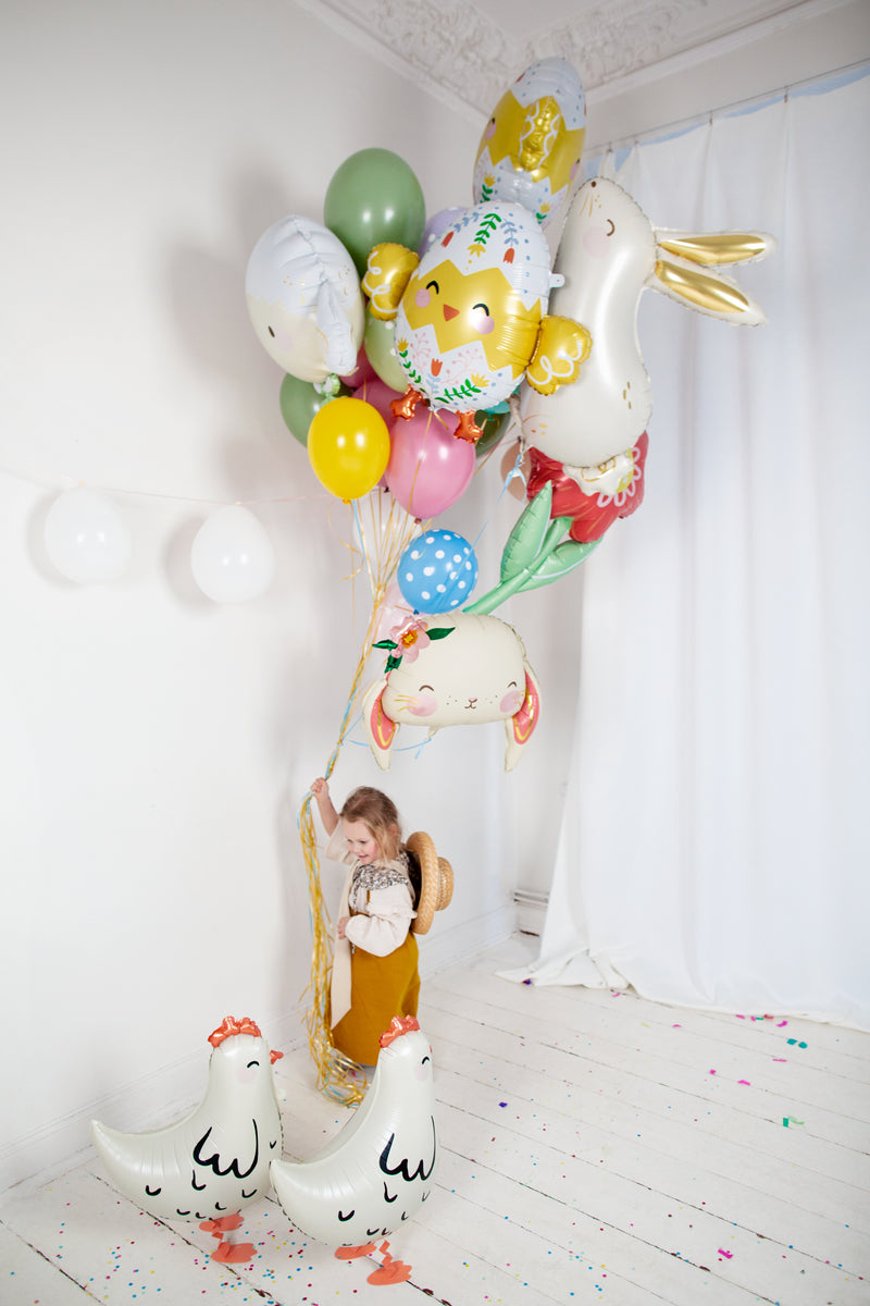 Airwalker Folienballon "Huhn" 48x60cm | Weiß