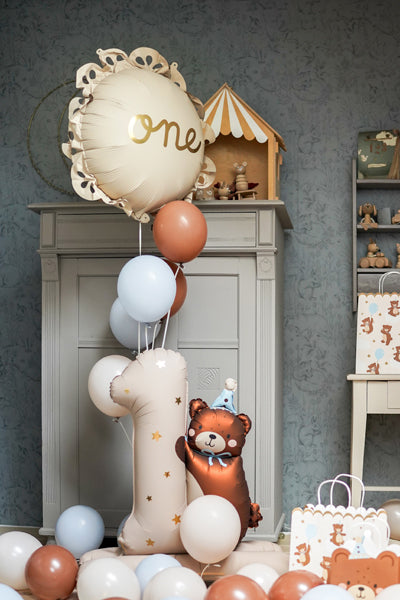 Riesenzahl Folienballon Aufsteller 81x72cm | #1 Bär