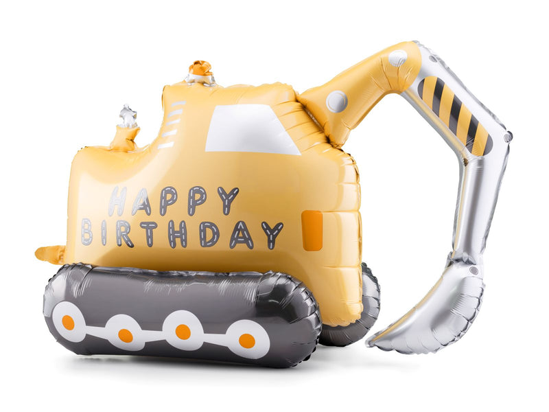 Shape Folienballon Bagger "HAPPY BIRTHDAY" | 47 x 76 cm