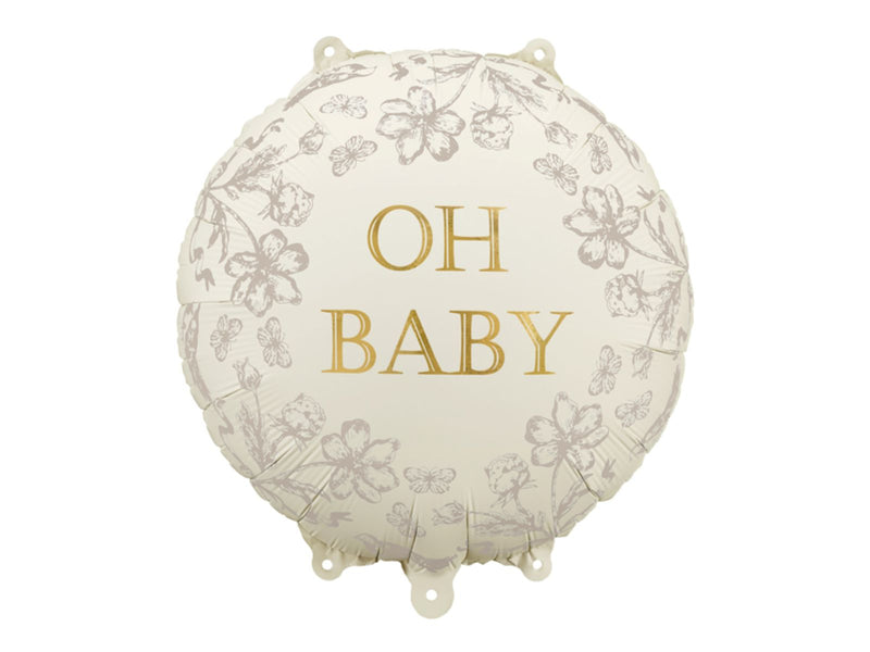 18" Folienballon"OH BABY" Blumen | Ø43cm