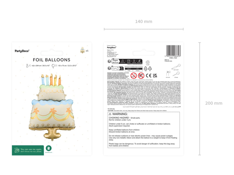 Shape Folienballon "Kuchen" | 62 x 104 cm