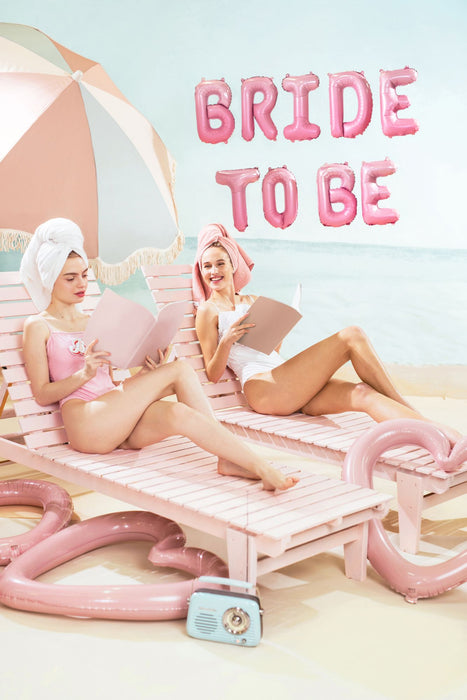 Ballongirlande "BRIDE TO BE" 350x45cm | Rosa