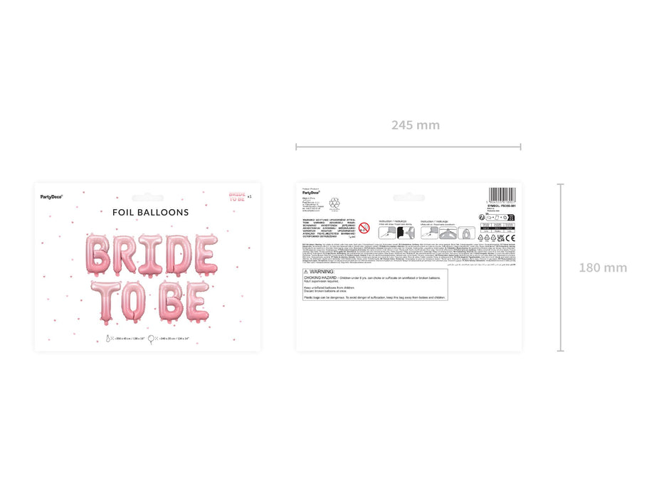 Ballongirlande "BRIDE TO BE" 350x45cm | Rosa