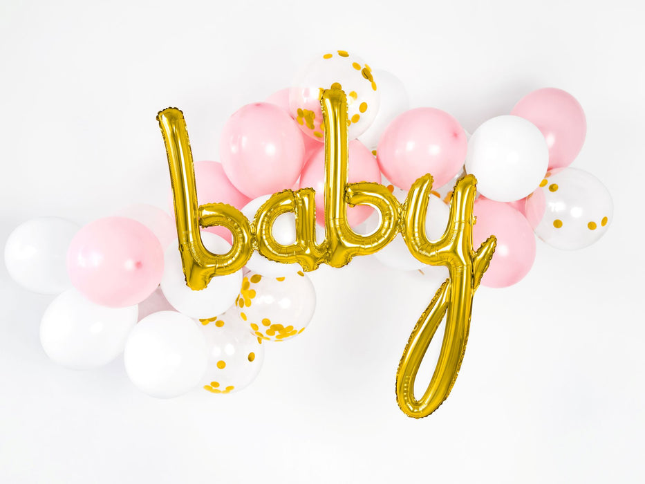Folienballon Schriftzug "baby" 73,5 x 75,5 cm | Gold