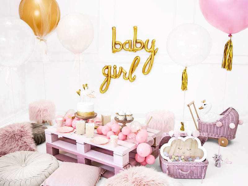 Folienballon Schriftzug "baby" 73,5 x 75,5 cm | Gold