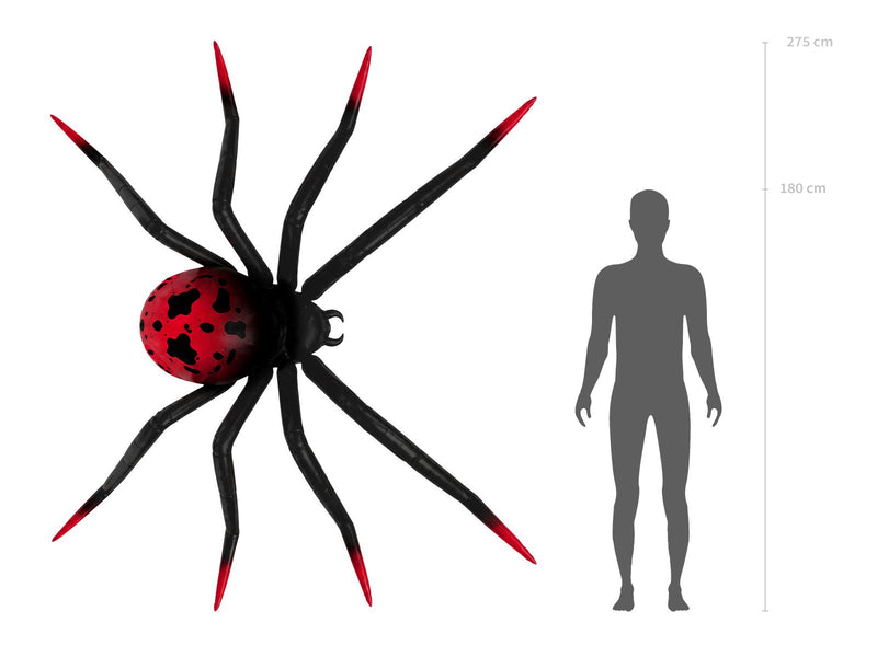 Shape Folienballon STEHEND "Spinne XXL" (LUFT) | 275 x 152 cm