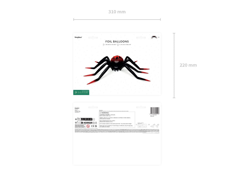 Shape Folienballon STEHEND "Spinne XXL" (LUFT) | 275 x 152 cm