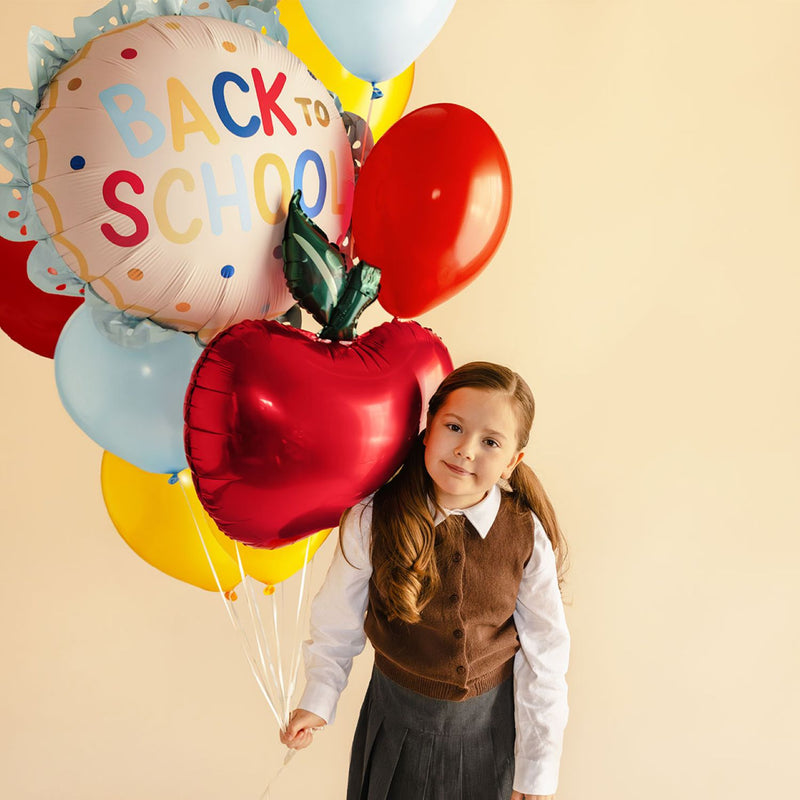 Folienballon "Back to school" | 52x52cm  (MIT LUFT oder HELIUM ZU BEFÜLLEN)