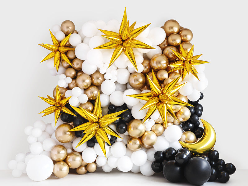 Shape Folienballon "3D-Stern" Gold | 70cm