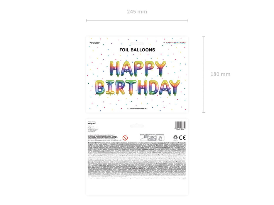Ballongirlande "HAPPY BIRTHDAY" 340x35cm | Bunt