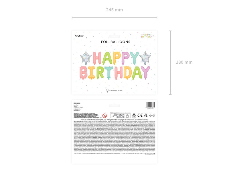 Ballongirlande "HAPPY BIRTHDAY" 340x35cm | Pastell Bunt