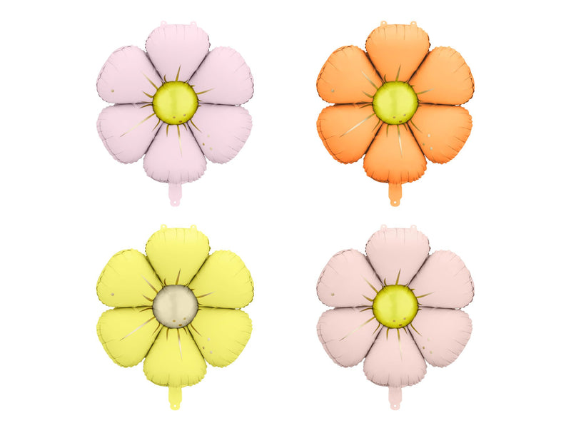 Gänseblümchen Folienballon Set - 4 Stück | Blumen Ø45cm