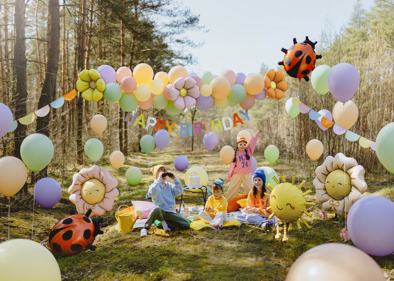 Gänseblümchen Folienballon Set - 4 Stück | Blumen Ø45cm