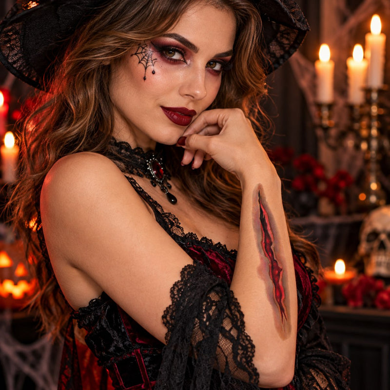 feiermeier Halloween Horror-Tattoos mit Narben-Motiven | 4 Bögen
