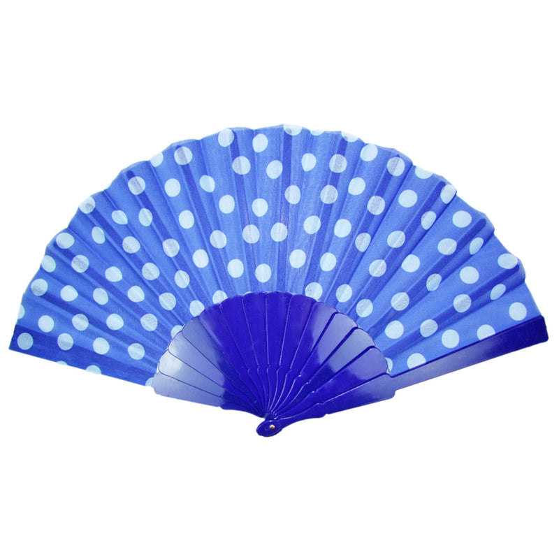 Fifties Fächer mit Punkten | Blau