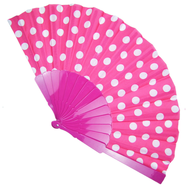 Fifties Fächer mit Punkten | Pink