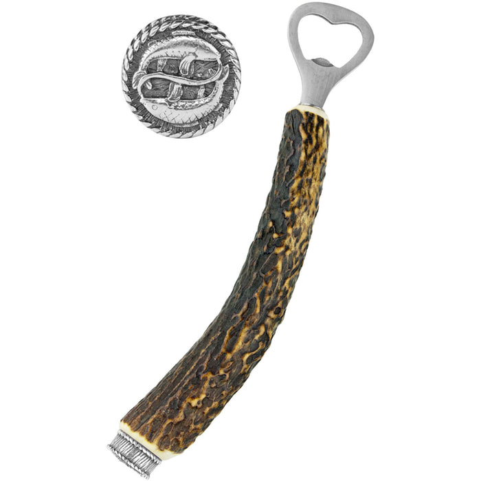 Funk Hirschhorn Flaschenöffner mit Zierkappe | Sternzeichen Fische