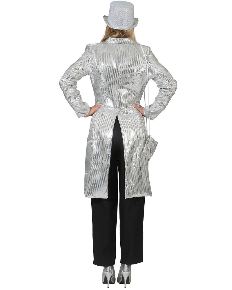 Pailletten Frack "Anne" für Damen | Silber