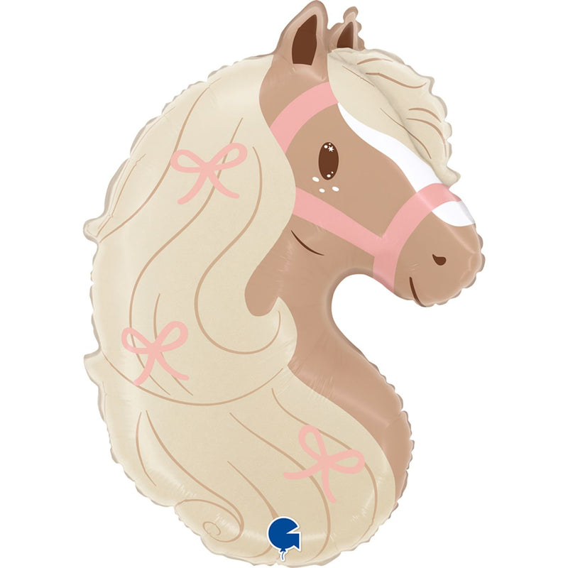 Shape Folienballon Pony Kopf | 58 cm