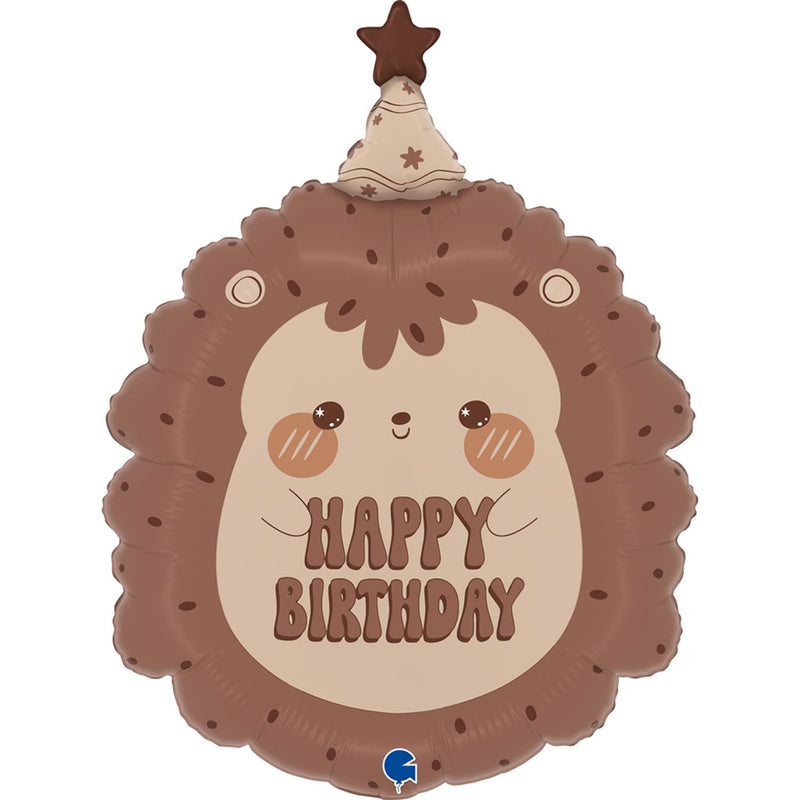 24" Folienballon Igel "Happy Birthday" | 61 cm